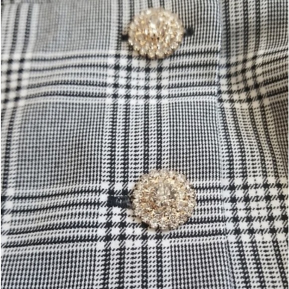 NWT ZARA Blogger Favorite Gray Black Plaid Blazer Mini Dress XS Preppy - Picture 12 of 13